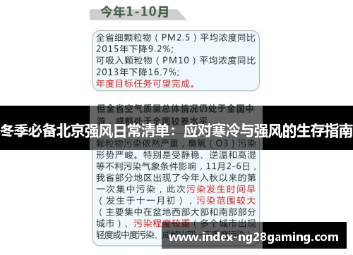 冬季必备北京强风日常清单：应对寒冷与强风的生存指南