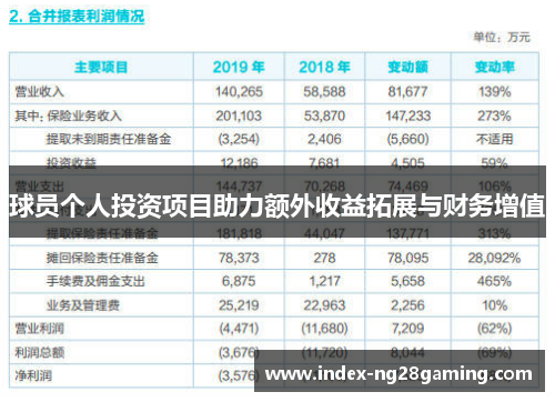 球员个人投资项目助力额外收益拓展与财务增值